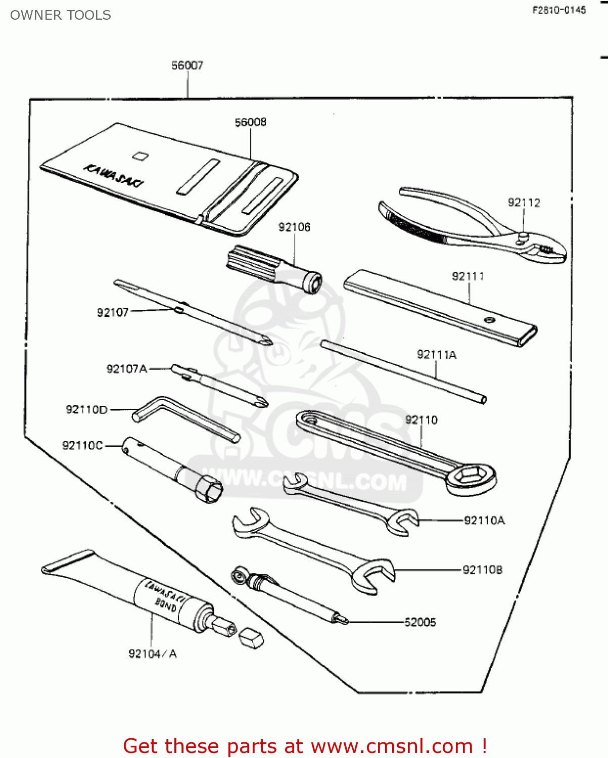 OWNER TOOLS ZX1100A1 GPZ 1983 USA CALIFORNIA CANADA