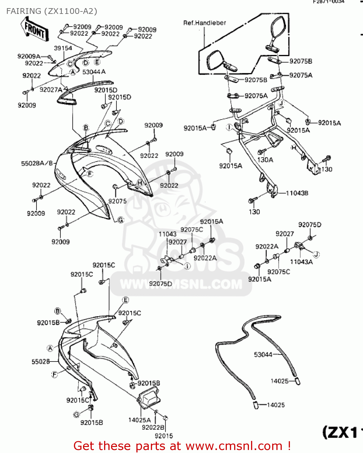 FAIRING (ZX1100-A2) ZX1100A1 GPZ 1983 USA CALIFORNIA CANADA
