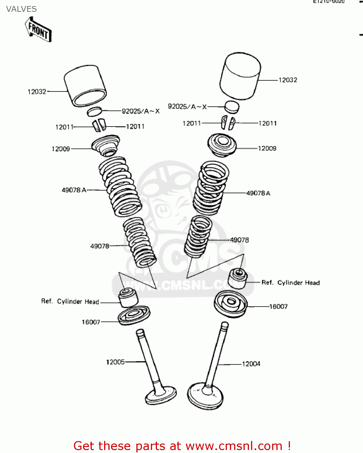 VALVES ZX1100A1 GPZ 1983 USA CALIFORNIA CANADA