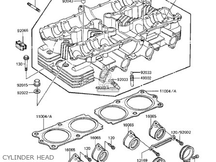 CYLINDER HEAD - ZX1100A1 GPZ 1983 USA CALIFORNIA CANADA