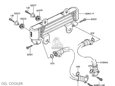 OIL COOLER - ZX1100A1 GPZ 1983 USA CALIFORNIA CANADA