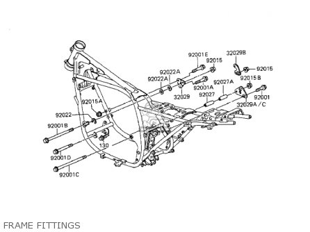 FRAME FITTINGS - ZX1100A1 GPZ 1983 USA CALIFORNIA CANADA