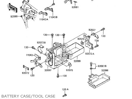 BATTERY CASE/TOOL CASE - ZX1100A1 GPZ 1983 USA CALIFORNIA CANADA