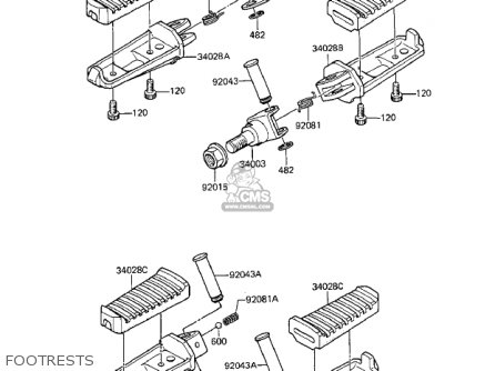 FOOTRESTS - ZX1100A1 GPZ 1983 USA CALIFORNIA CANADA