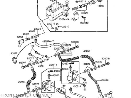FRONT MASTER CYLINDER - ZX1100A1 GPZ 1983 USA CALIFORNIA CANADA