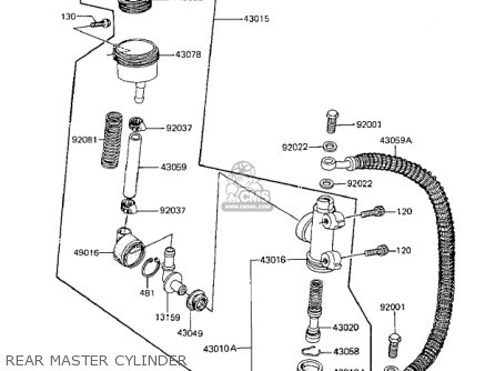 REAR MASTER CYLINDER - ZX1100A1 GPZ 1983 USA CALIFORNIA CANADA