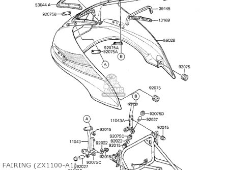 FAIRING (ZX1100-A1) - ZX1100A1 GPZ 1983 USA CALIFORNIA CANADA