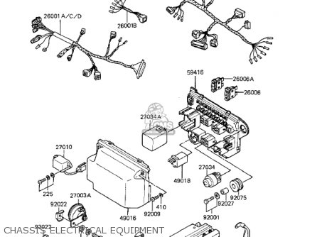 CHASSIS ELECTRICAL EQUIPMENT - ZX1100A1 GPZ 1983 USA CALIFORNIA CANADA