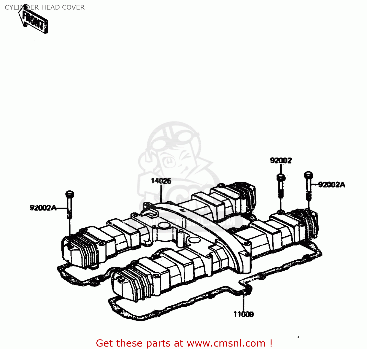 CYLINDER HEAD COVER ZX1100A2 1984 EUROPE UK FR GR IT NR SD