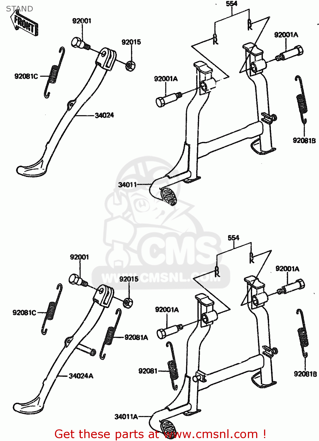 STAND ZX1100A2 1984 EUROPE UK FR GR IT NR SD