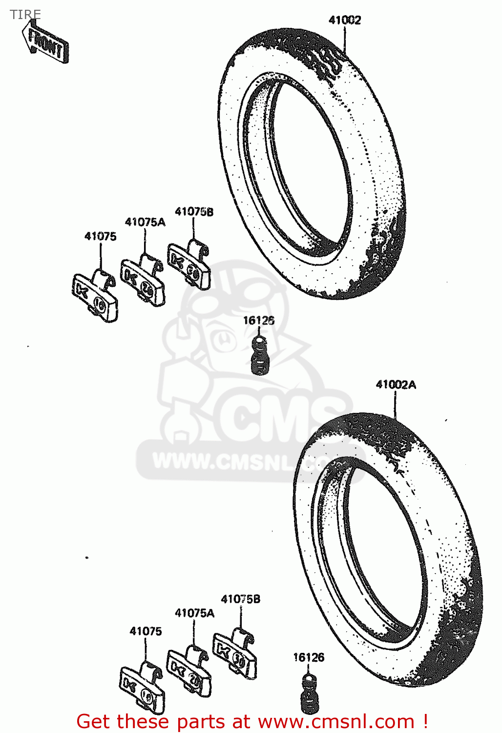 TIRE ZX1100A2 1984 EUROPE UK FR GR IT NR SD