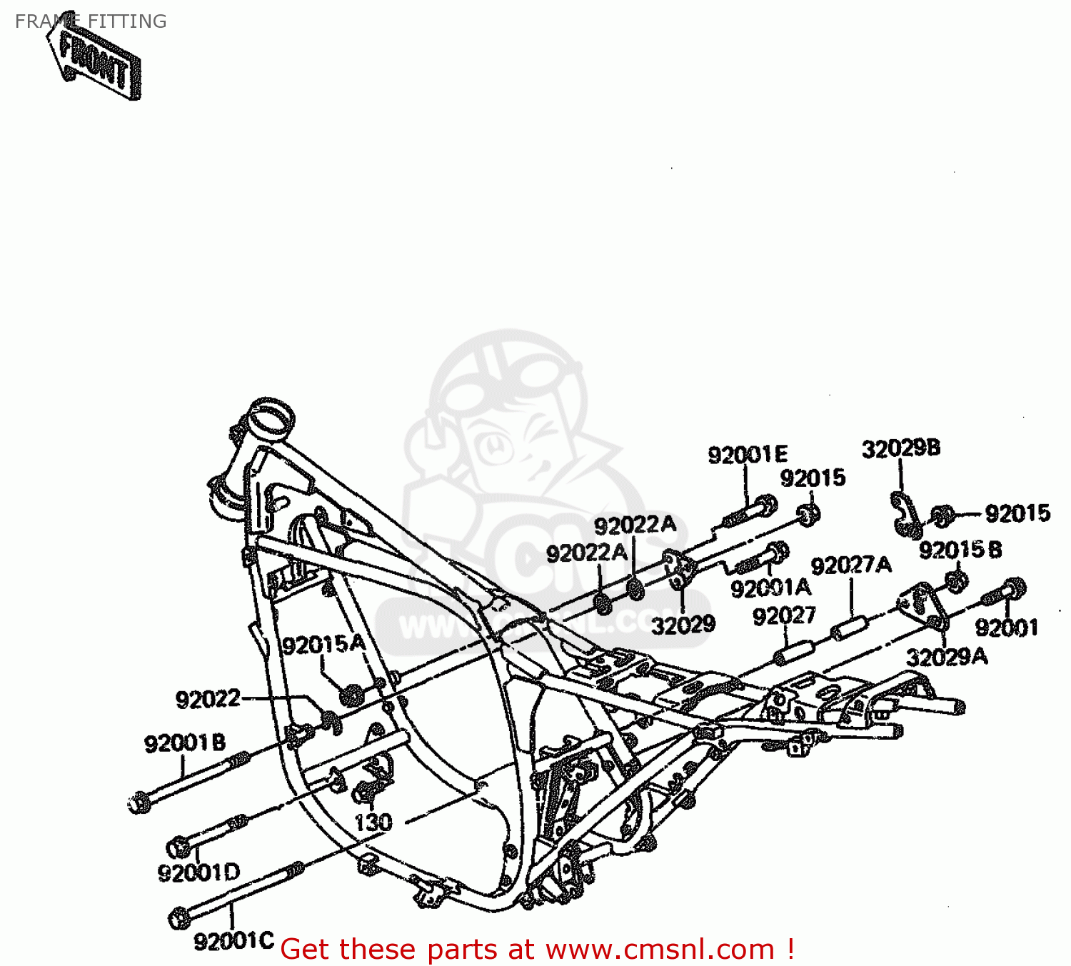 FRAME FITTING ZX1100A2 1984 EUROPE UK FR GR IT NR SD
