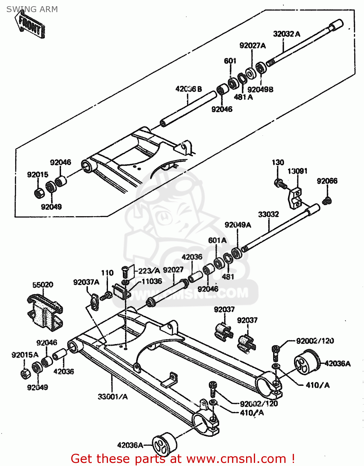 SWING ARM ZX1100A2 1984 EUROPE UK FR GR IT NR SD