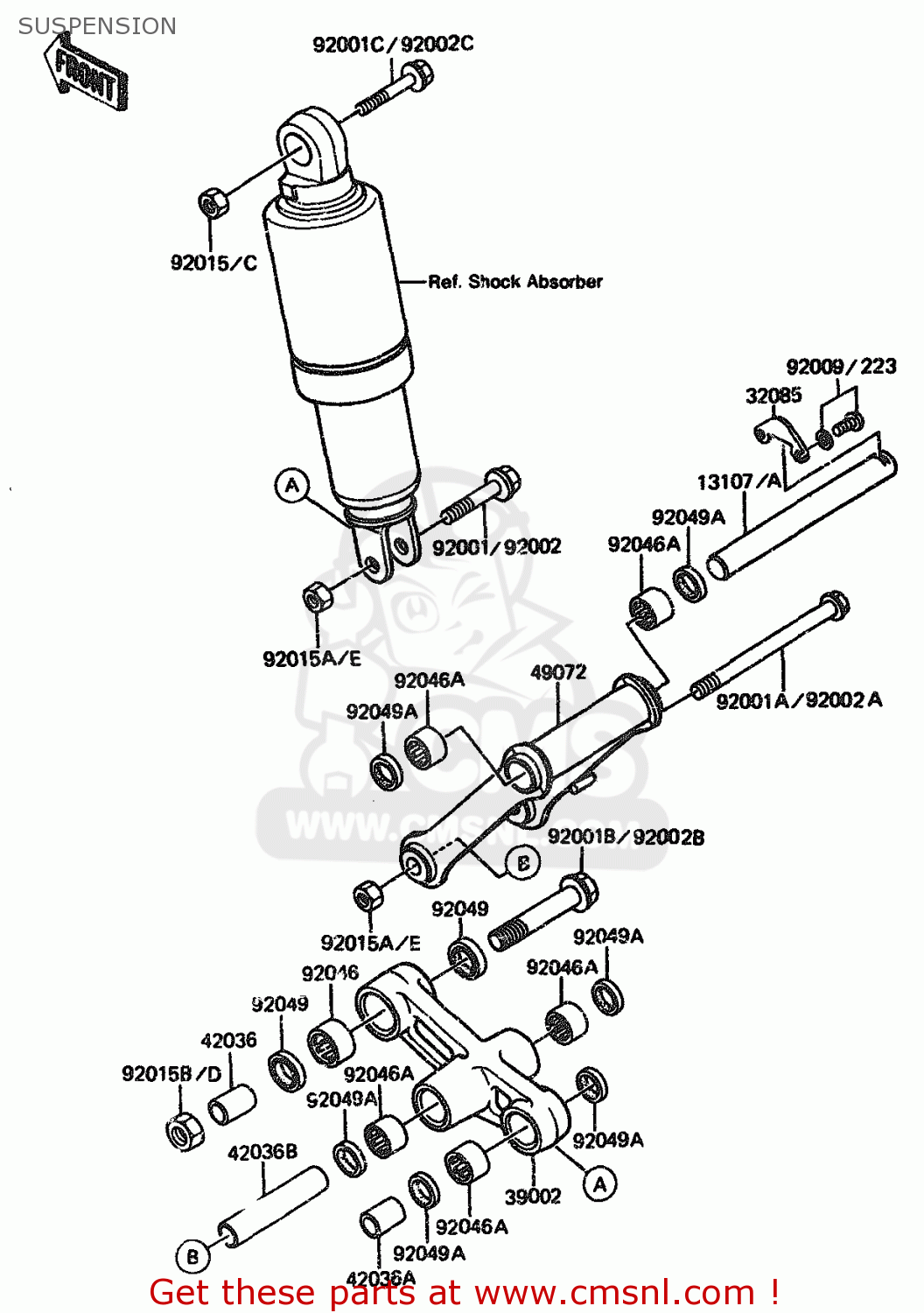 SUSPENSION ZX1100A2 1984 EUROPE UK FR GR IT NR SD