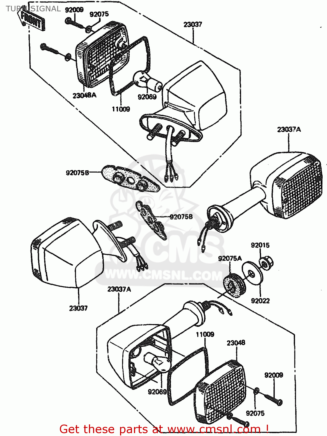 TURN SIGNAL ZX1100A2 1984 EUROPE UK FR GR IT NR SD
