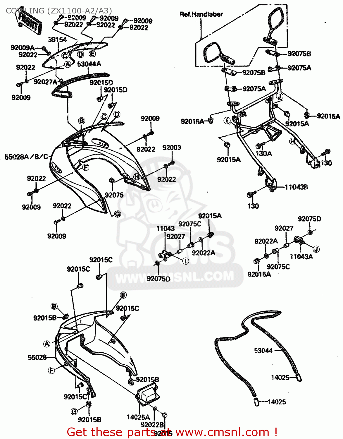 COWLING (ZX1100-A2/A3) ZX1100A2 1984 EUROPE UK FR GR IT NR SD