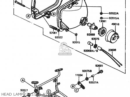 HEAD LAMP (ZX1100-A2/A3) - ZX1100A2 1984 EUROPE UK FR GR IT NR SD