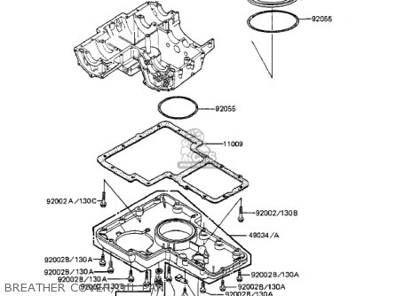 Kawasaki ZX1100A2 GPZ 1984 USA CALIFORNIA CANADA parts lists and schematics