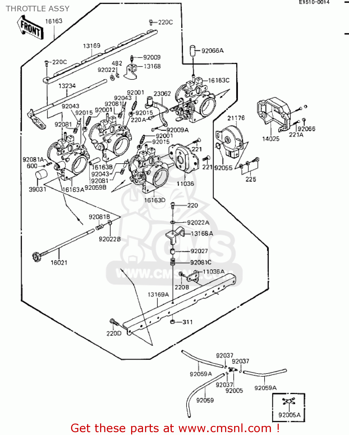 THROTTLE ASSY ZX1100A2 GPZ 1984 USA CALIFORNIA CANADA