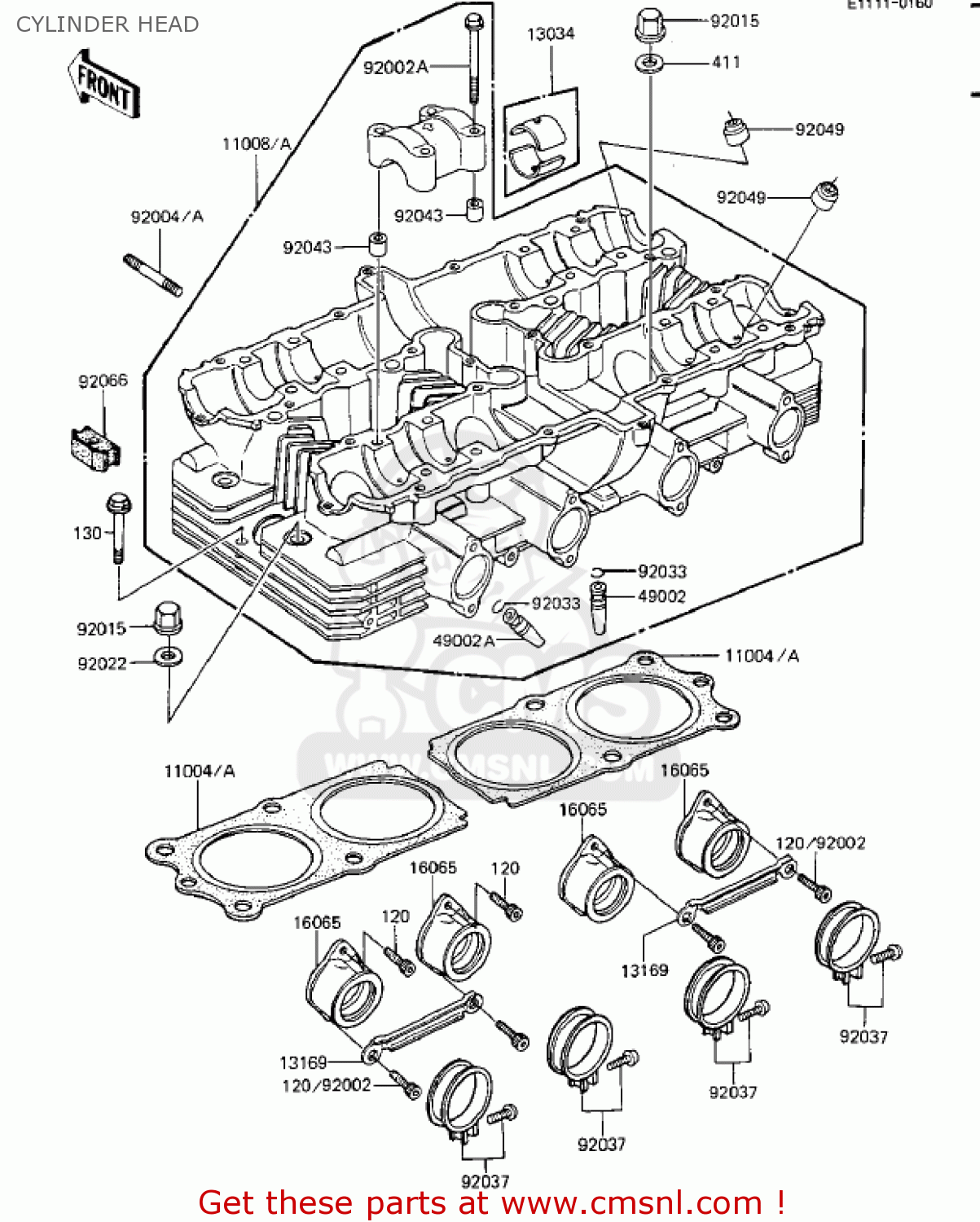 CYLINDER HEAD ZX1100A2 GPZ 1984 USA CALIFORNIA CANADA