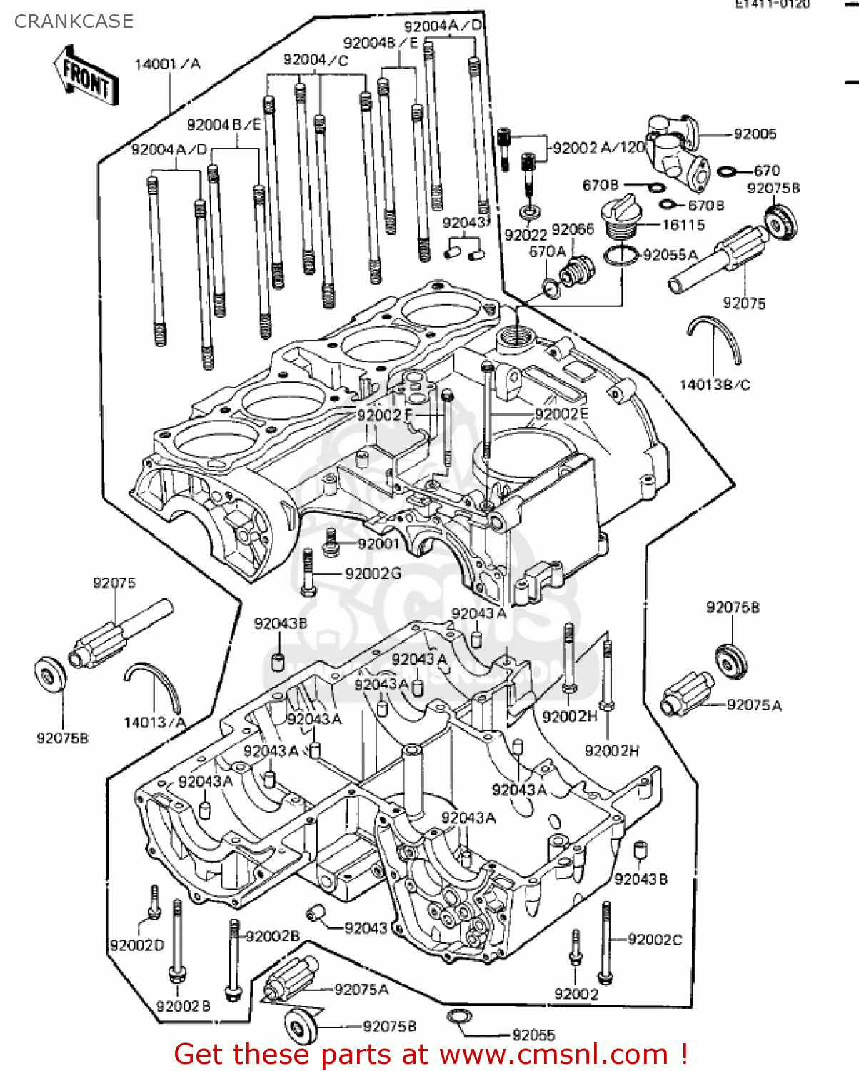 CRANKCASE ZX1100A2 GPZ 1984 USA CALIFORNIA CANADA