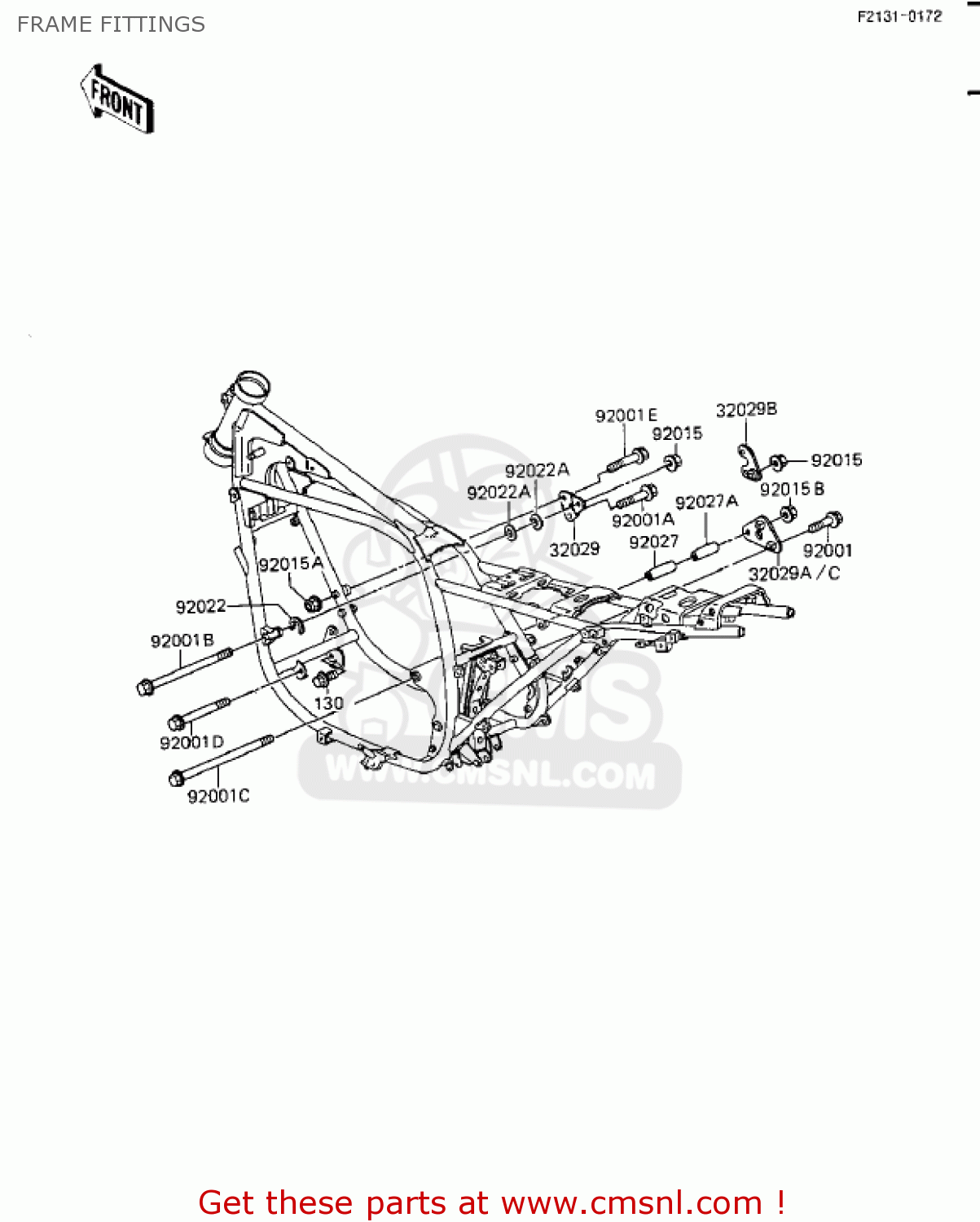 FRAME FITTINGS ZX1100A2 GPZ 1984 USA CALIFORNIA CANADA