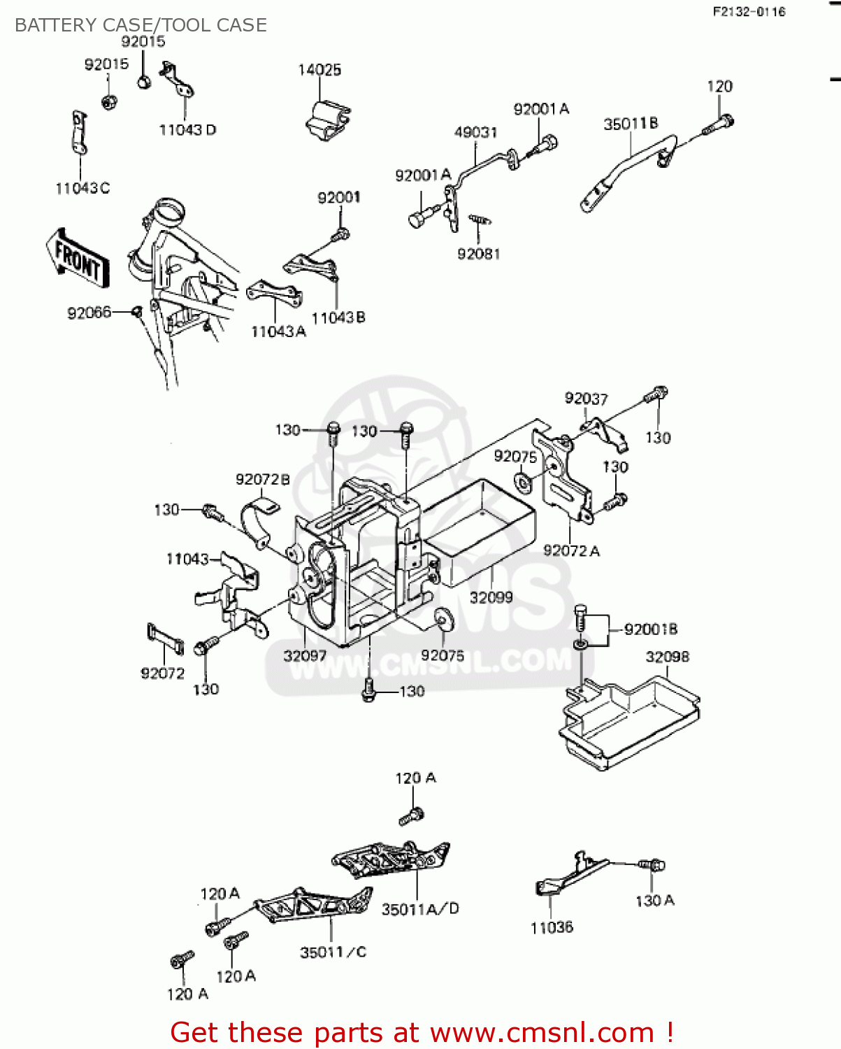 BATTERY CASE/TOOL CASE ZX1100A2 GPZ 1984 USA CALIFORNIA CANADA