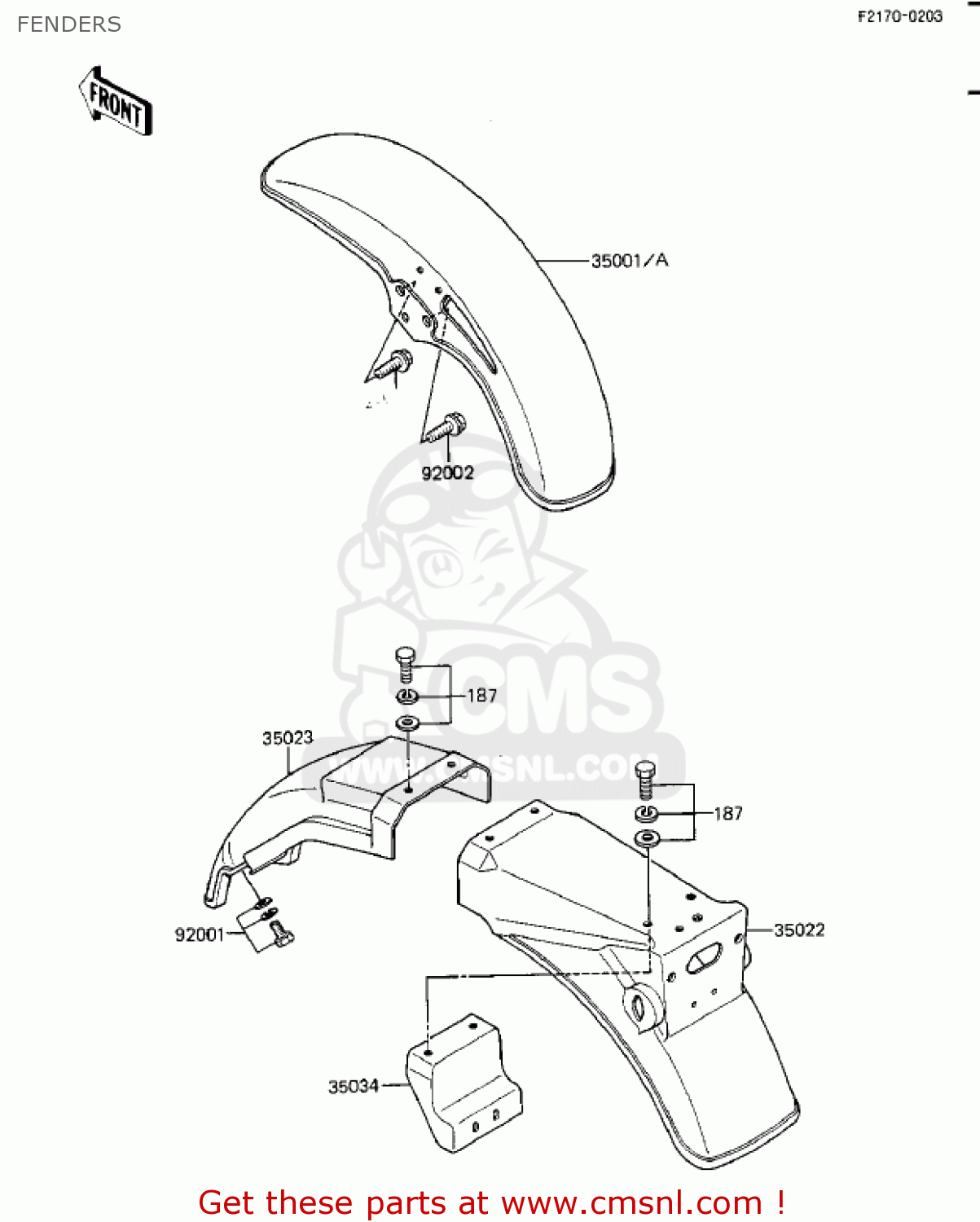 FENDERS ZX1100A2 GPZ 1984 USA CALIFORNIA CANADA