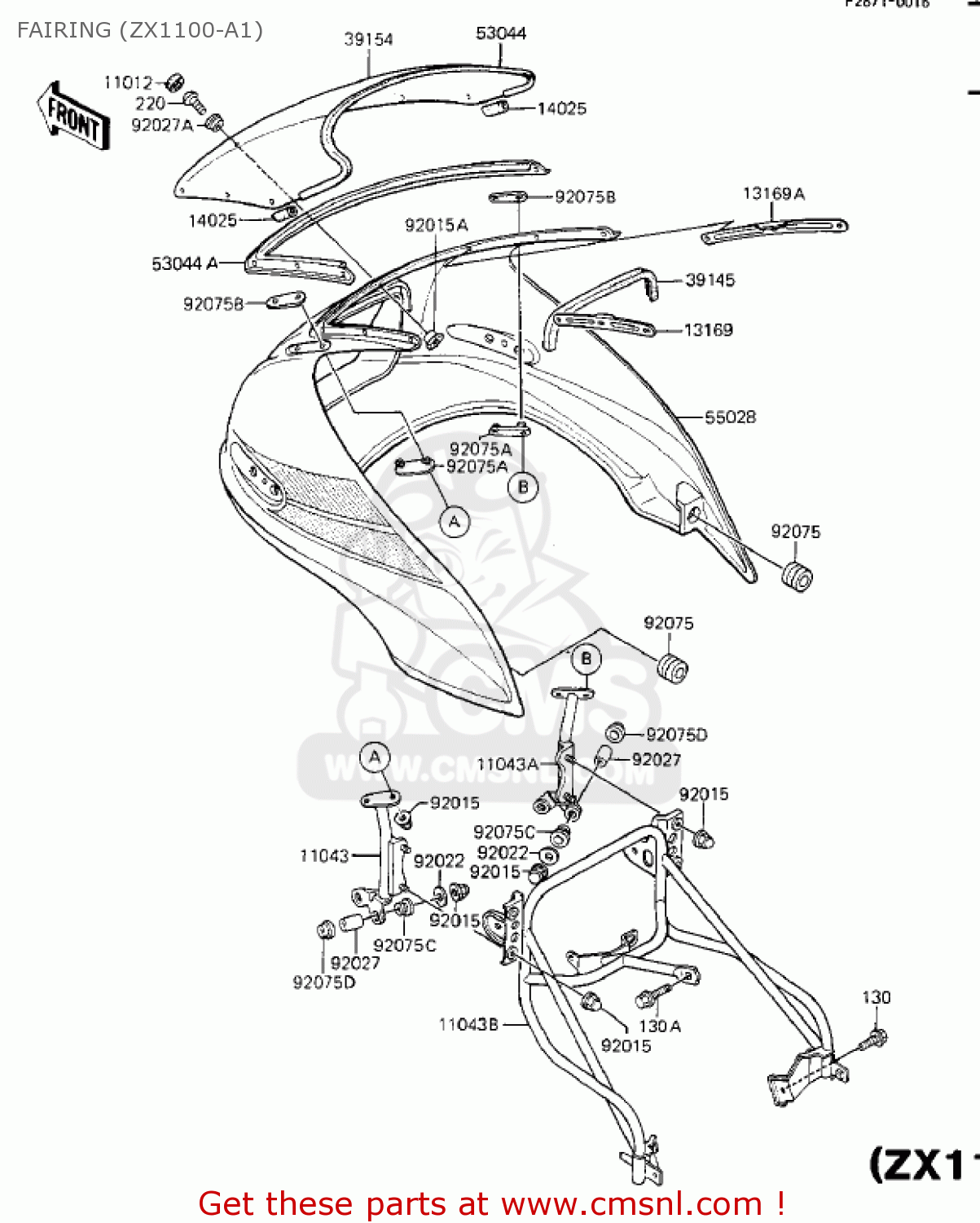 FAIRING (ZX1100-A1) ZX1100A2 GPZ 1984 USA CALIFORNIA CANADA