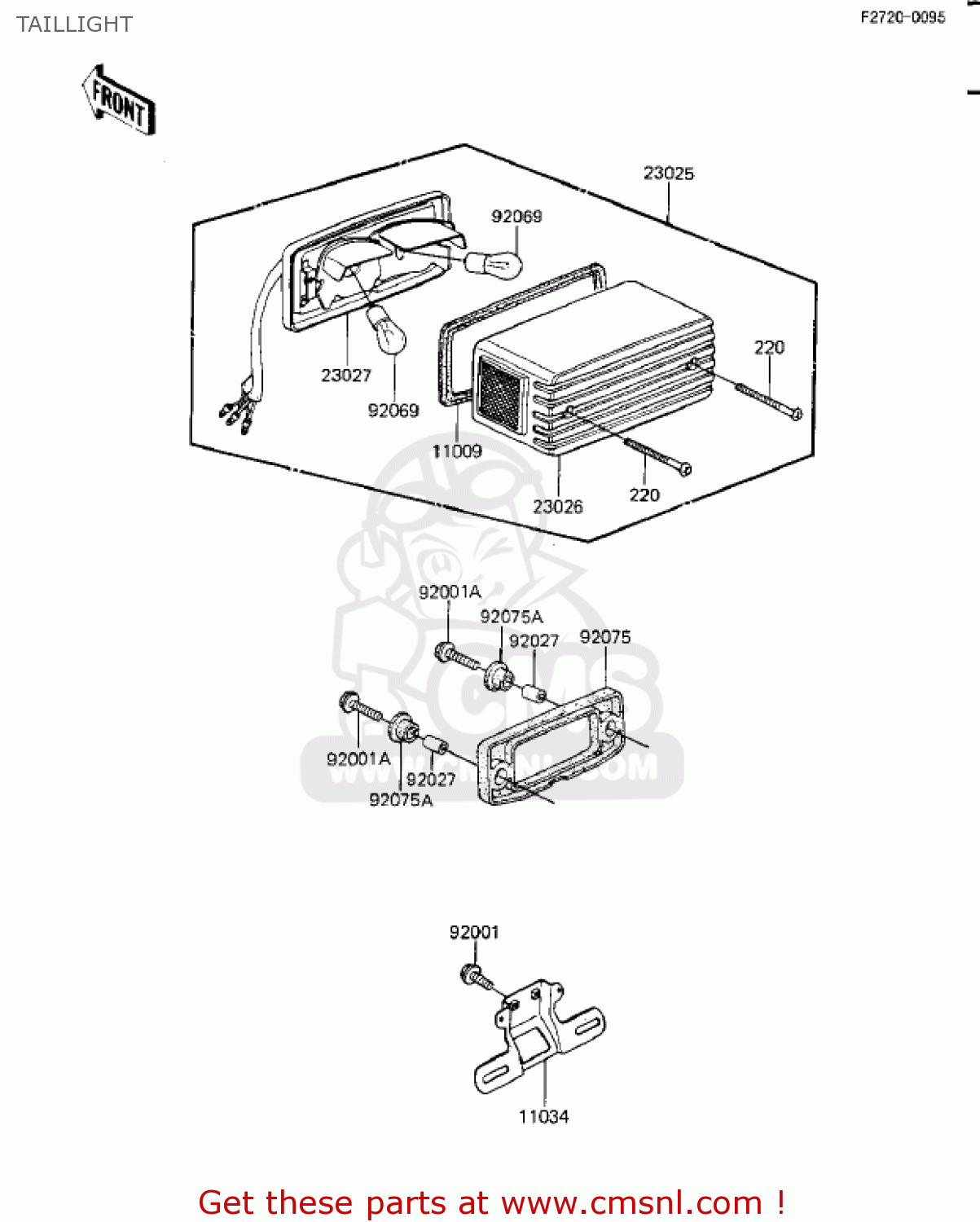 TAILLIGHT ZX1100A2 GPZ 1984 USA CALIFORNIA CANADA