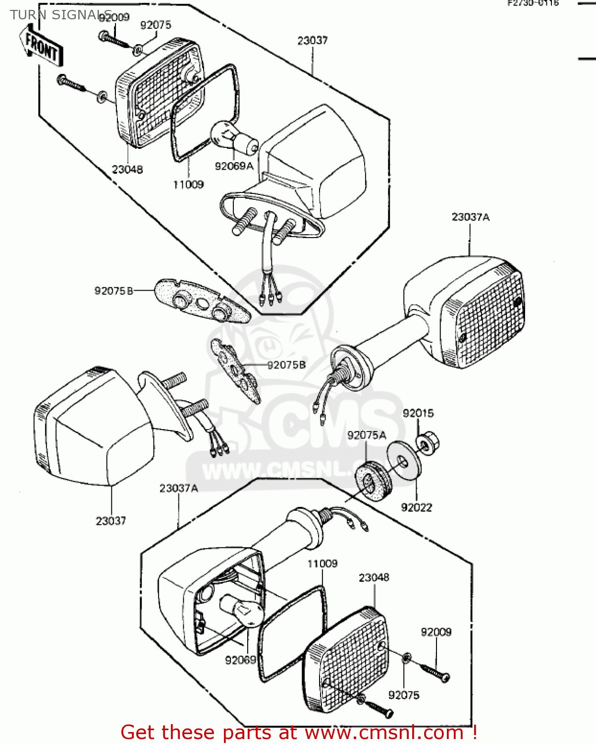 TURN SIGNALS ZX1100A2 GPZ 1984 USA CALIFORNIA CANADA