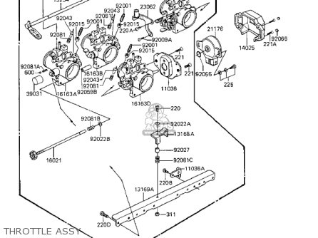 THROTTLE ASSY - ZX1100A2 GPZ 1984 USA CALIFORNIA CANADA