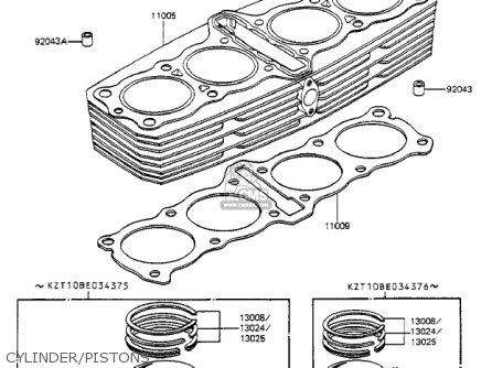 CYLINDER/PISTONS - ZX1100A2 GPZ 1984 USA CALIFORNIA CANADA