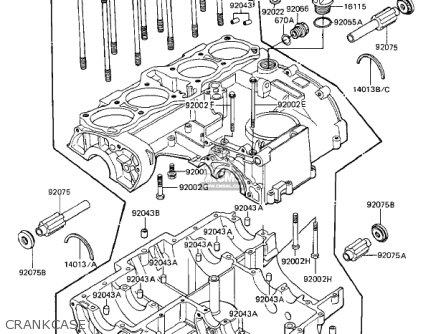 CRANKCASE - ZX1100A2 GPZ 1984 USA CALIFORNIA CANADA