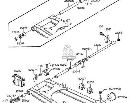 SWING ARM - ZX1100A2 GPZ 1984 USA CALIFORNIA CANADA