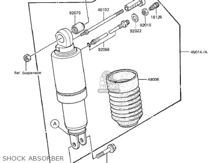 SHOCK ABSORBER - ZX1100A2 GPZ 1984 USA CALIFORNIA CANADA