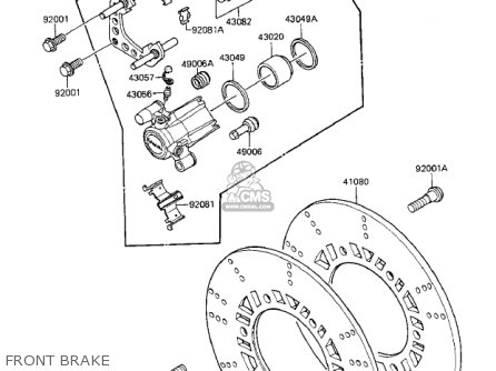 FRONT BRAKE - ZX1100A2 GPZ 1984 USA CALIFORNIA CANADA