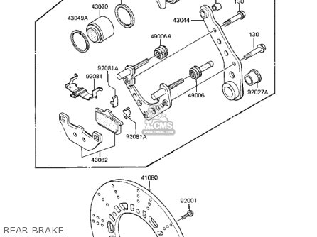 REAR BRAKE - ZX1100A2 GPZ 1984 USA CALIFORNIA CANADA