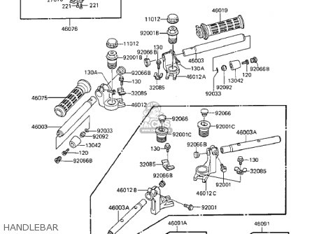 HANDLEBAR - ZX1100A2 GPZ 1984 USA CALIFORNIA CANADA