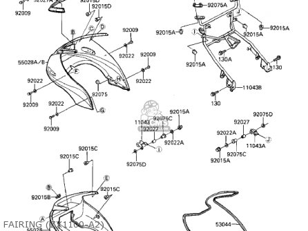 FAIRING (ZX1100-A2) - ZX1100A2 GPZ 1984 USA CALIFORNIA CANADA