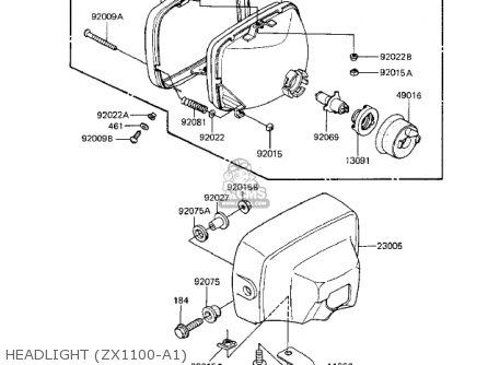 HEADLIGHT (ZX1100-A1) - ZX1100A2 GPZ 1984 USA CALIFORNIA CANADA