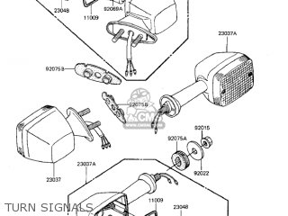 TURN SIGNALS - ZX1100A2 GPZ 1984 USA CALIFORNIA CANADA
