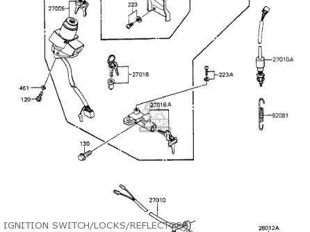 IGNITION SWITCH/LOCKS/REFLECTORS - ZX1100A2 GPZ 1984 USA CALIFORNIA CANADA