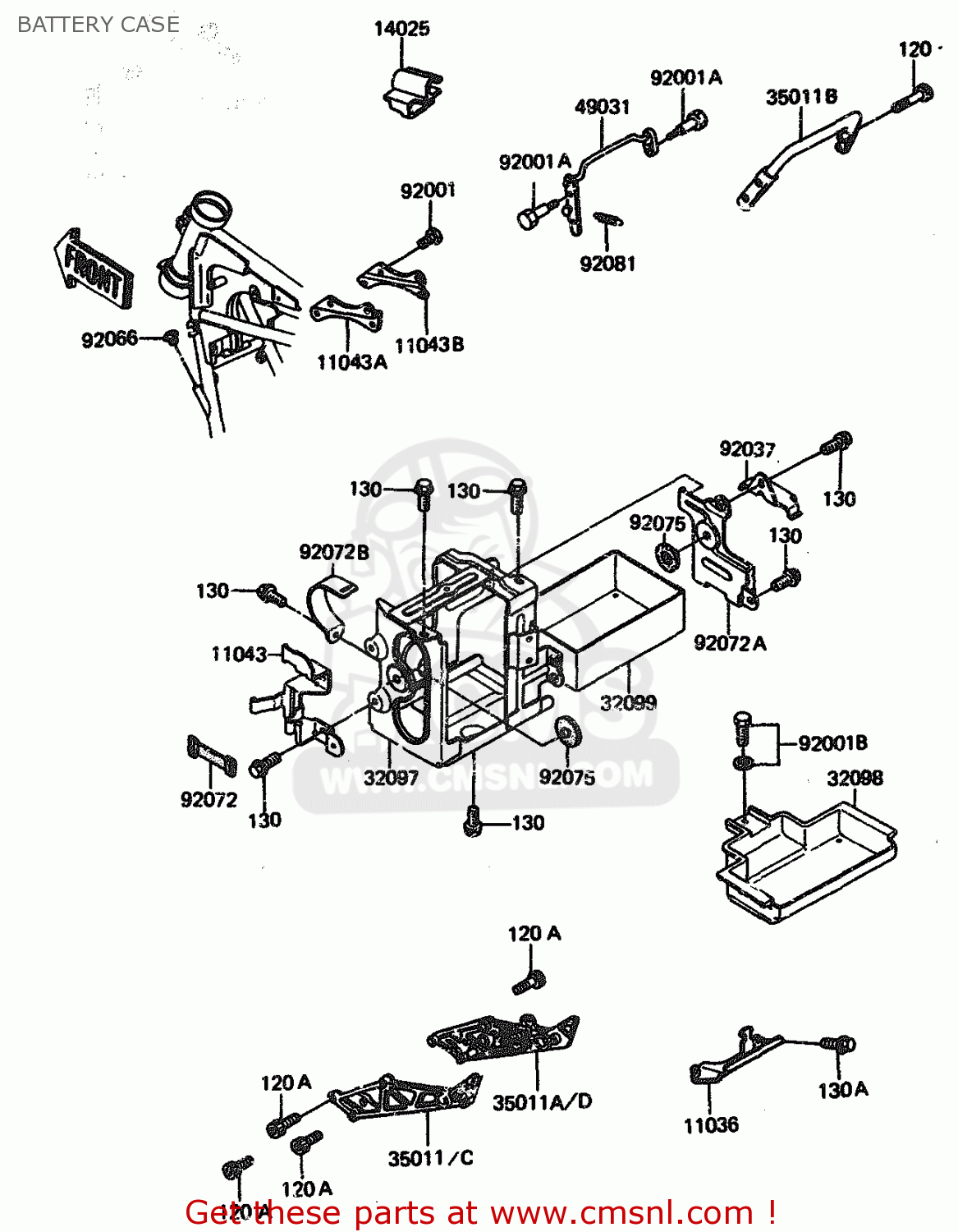 BATTERY CASE ZX1100A3 1985 EUROPE UK FR GR IT NR ST