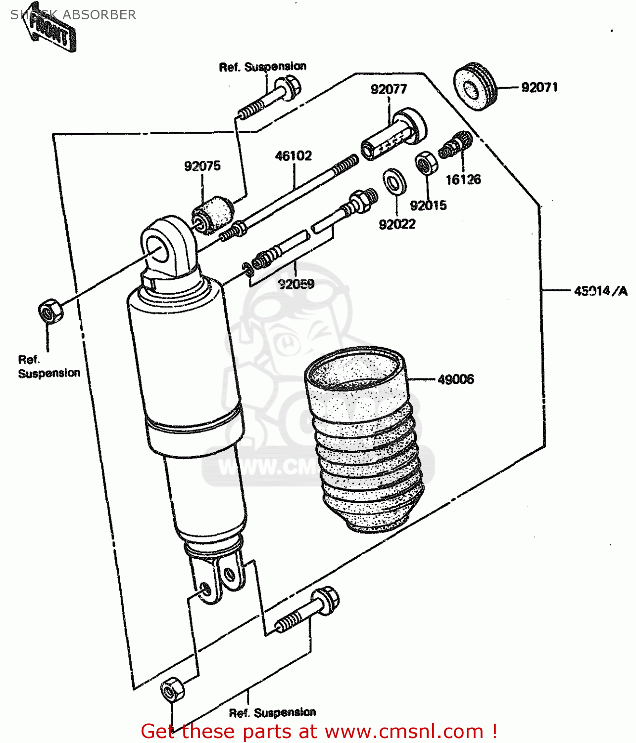 SHOCK ABSORBER ZX1100A3 1985 EUROPE UK FR GR IT NR ST