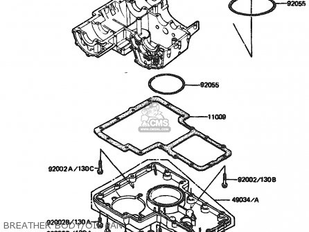 BREATHER BODY/OIL PAN - ZX1100A3 1985 EUROPE UK FR GR IT NR ST