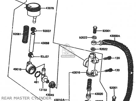 REAR MASTER CYLINDER - ZX1100A3 1985 EUROPE UK FR GR IT NR ST