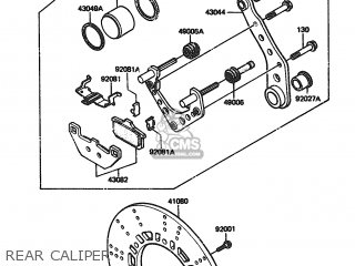REAR CALIPER - ZX1100A3 1985 EUROPE UK FR GR IT NR ST