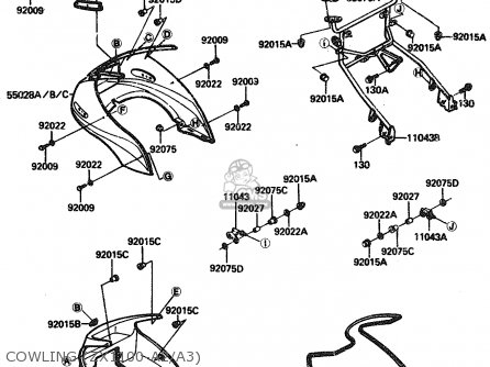 COWLING (ZX1100-A2/A3) - ZX1100A3 1985 EUROPE UK FR GR IT NR ST