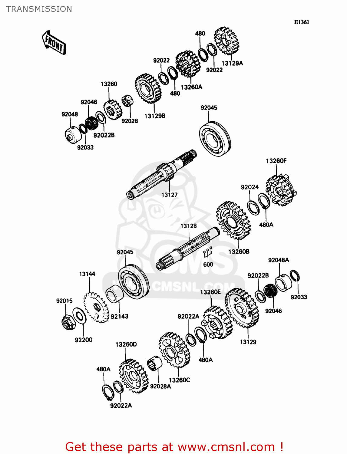 Kawasaki ZX1100C1 ZX11 1990 USA CALIFORNIA CANADA TRANSMISSION - buy ...